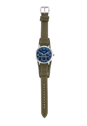 Fossil Olive Green Leather Strap Men's Watch - BQ2734